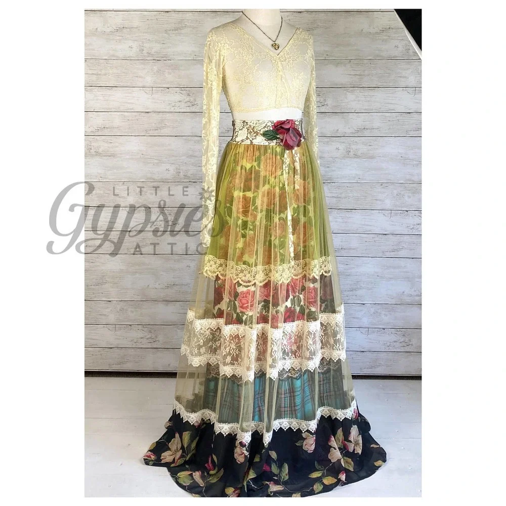 Victorian Art Deco Gypsy Skirt - Picture 6 of 10